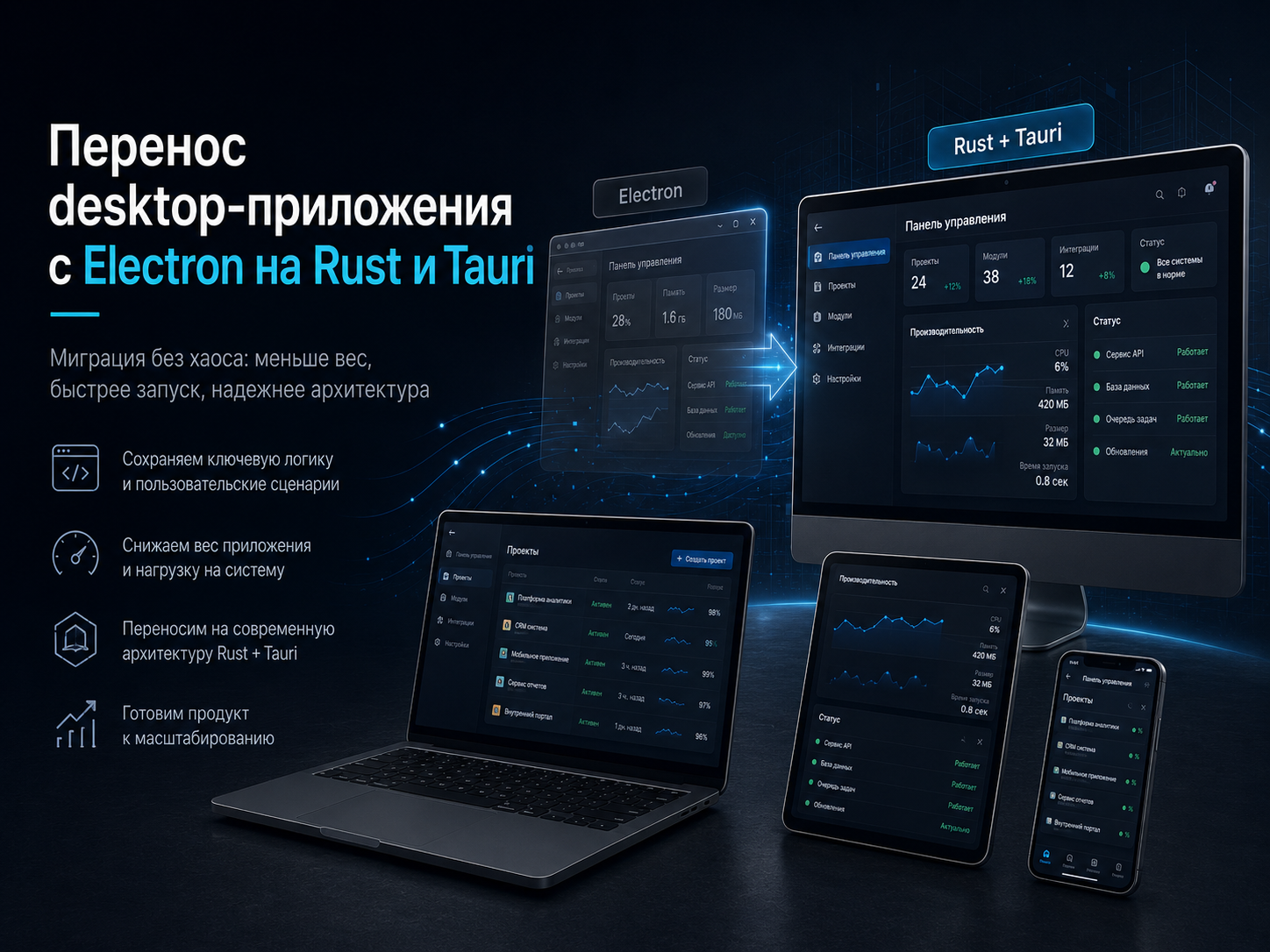 Перенос desktop-приложения с Electron на Rust и Tauri