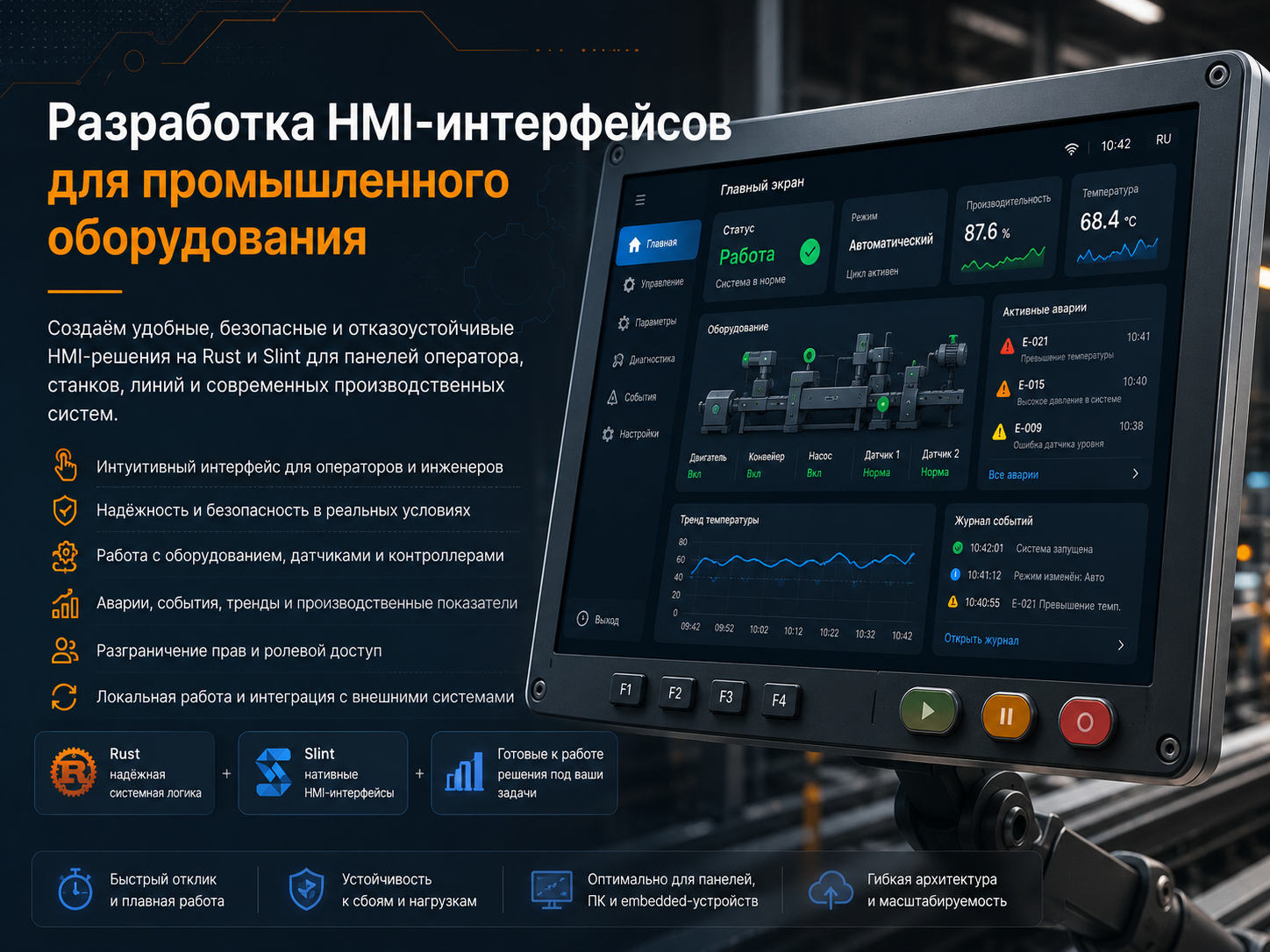 Разработка HMI-интерфейсов для промышленного оборудования на Rust и Slint